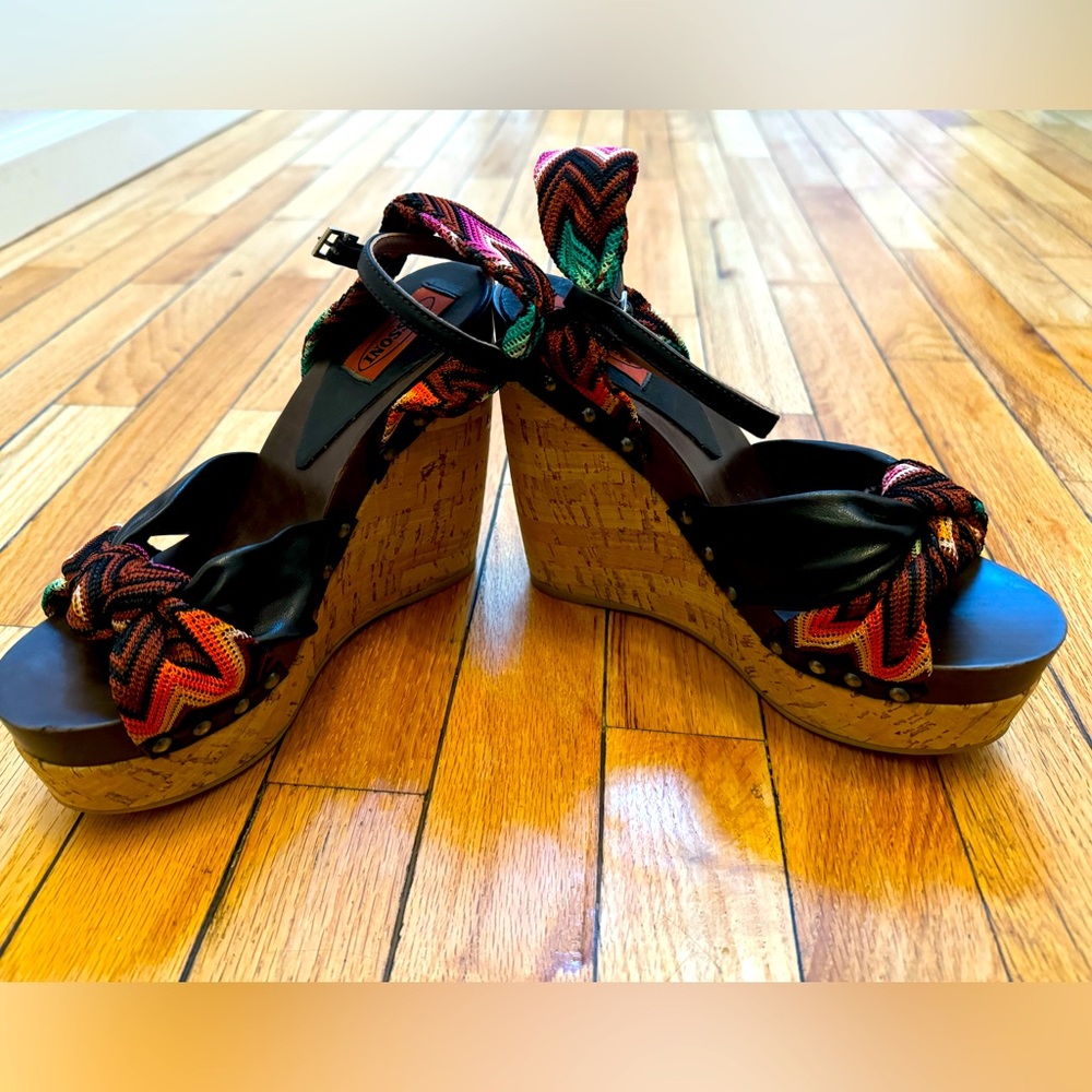 Missoni  Wedges -fabric with leather vibrant colors